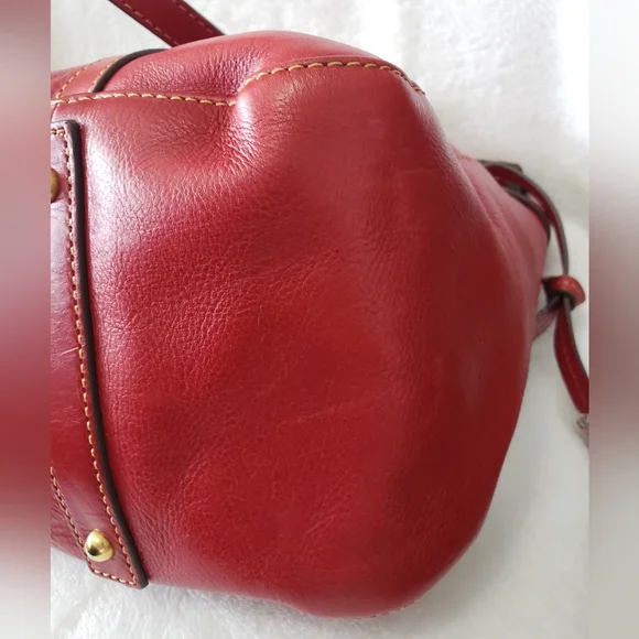Dooney & Bourke Red Shoulder Bag with Gold Accents - Picture 5 of 8